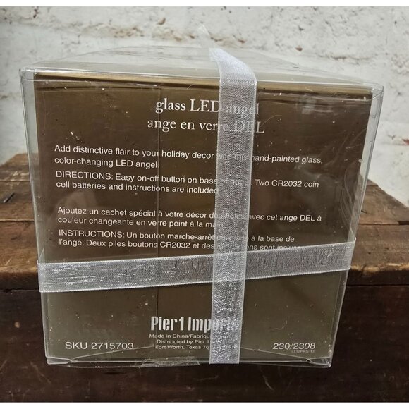 NEW Glass LED Angel Figurine With Color-Changing Lights By Pier 1 Imports - Picture 7 of 8